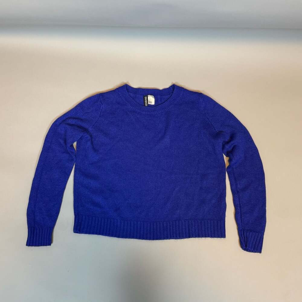 H&M Divided Women’s Small Blue Knit Crewneck Sweater Long Sleeve Pullover